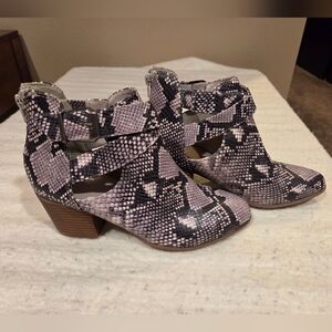 Fergalicious Snakeskin Ankle Boots